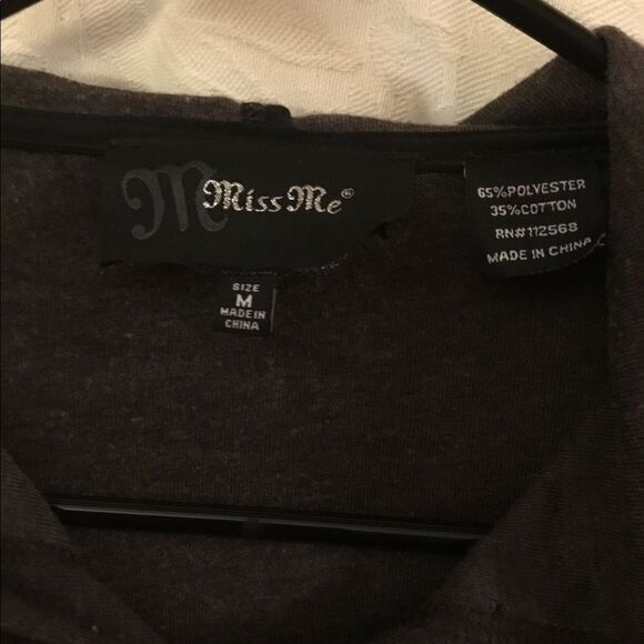 Miss Me Hooded Zip up Jacket Size Medium - Picture 5 of 5